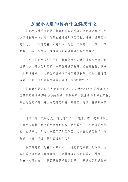 芝麻小人到学校有什么经历作文