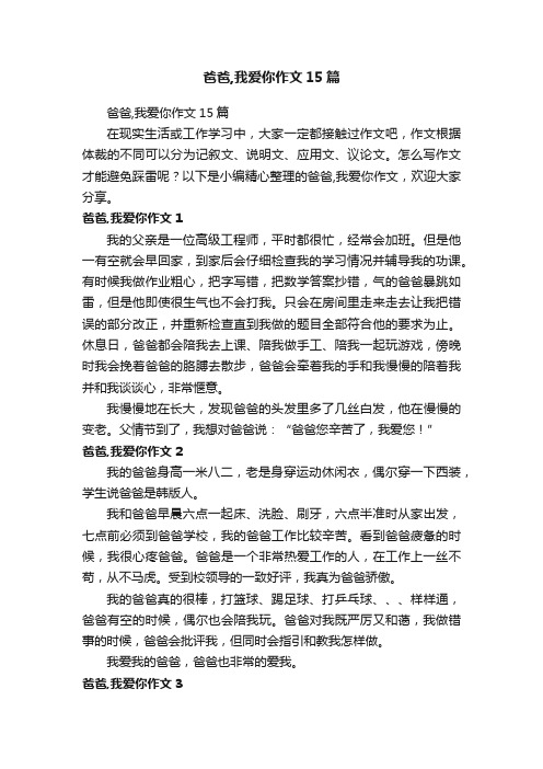 爸爸,我爱你作文15篇