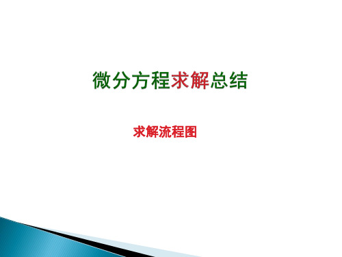 高等数学微分方程总结