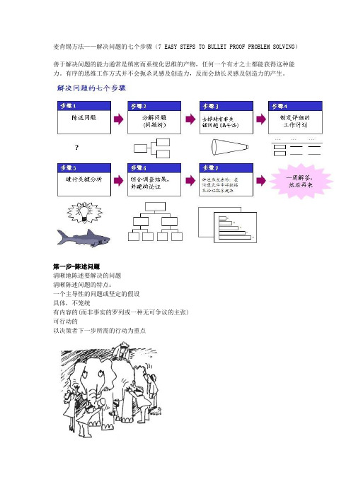 麦肯锡方法——解决问题的七个步骤