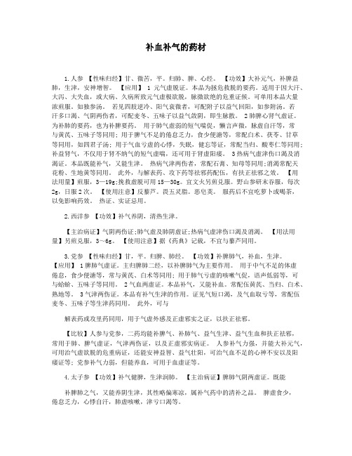 补血补气的药材