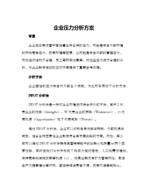 企业压力分析方案