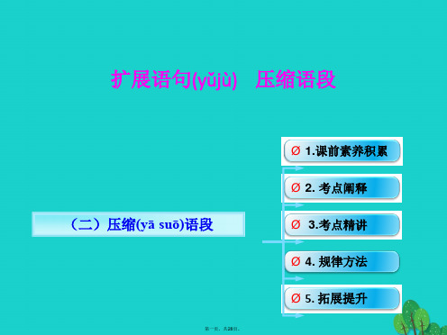 (全国版)高考语文一轮复习语言文字运用压缩语段课件新人教版