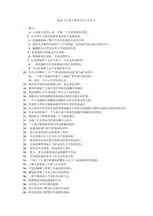 五年级下册语文句子总复习[1]资料