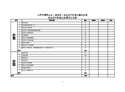 北京市建筑企业(含项目)安全生产标准化基本标准