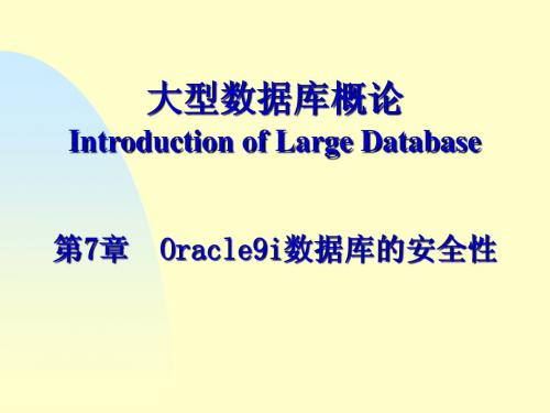 第9章 Oracle9i数据库的安全性