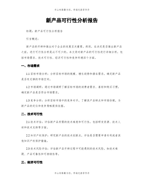 新产品可行性分析报告