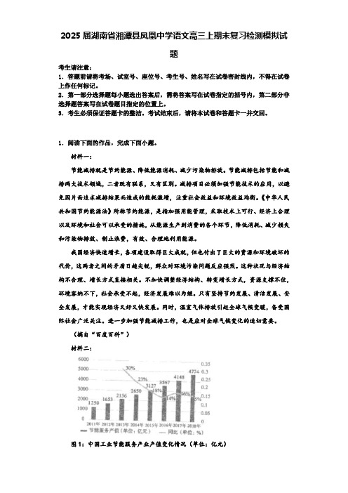 2025届湖南省湘潭县凤凰中学语文高三上期末复习检测模拟试题含解析