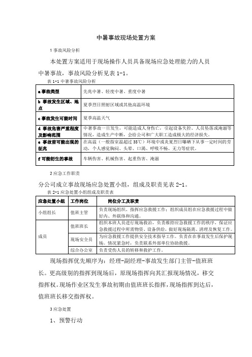 中暑现场处置方案