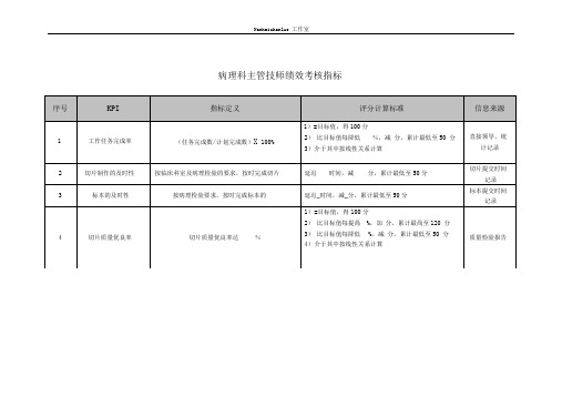 医院病理科主管技师绩效考核指标.doc