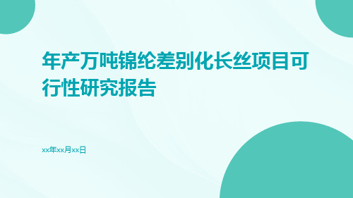 年产万吨锦纶差别化长丝项目可行性研究报告