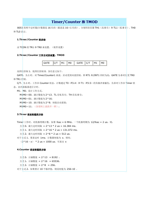 Timer Counter和TMOD