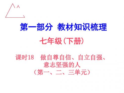 中考人教版政治第一部分 教材知识梳理课件七年级下册 课时18  做自尊自信、自立自强、意志坚强的人.ppt