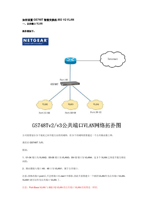 如何设置GS748T智能交换机802 1Q VLAN