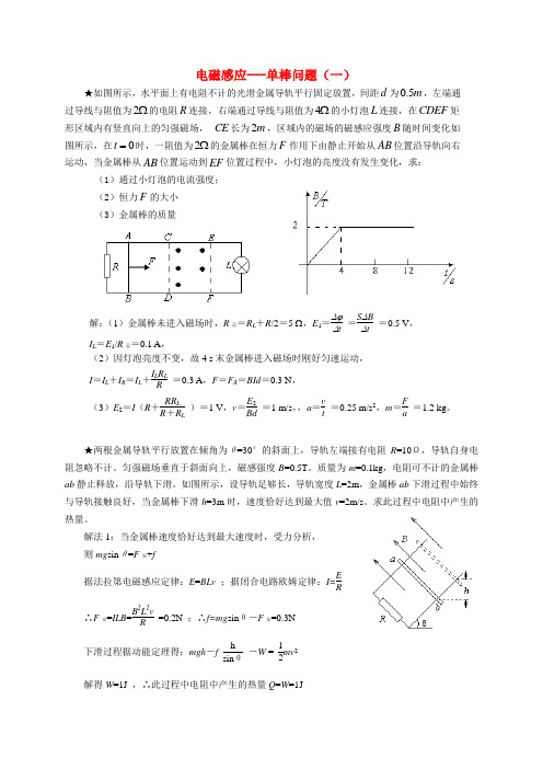 高中物理 电磁感应-单棒问题解析