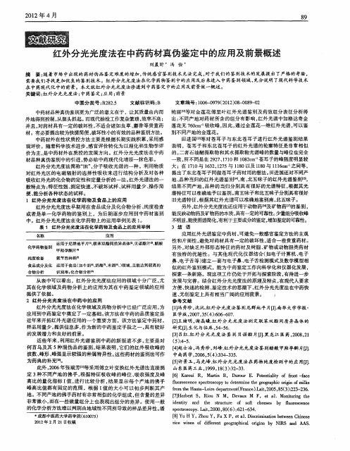 红外分光光度法在中药药材真伪鉴定中的应用及前景概述