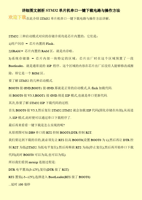 详细图文剖析STM32单片机串口一键下载电路与操作方法