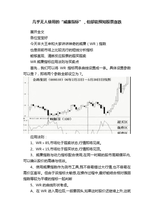 几乎无人使用的“威廉指标”，但却能预知股票涨跌