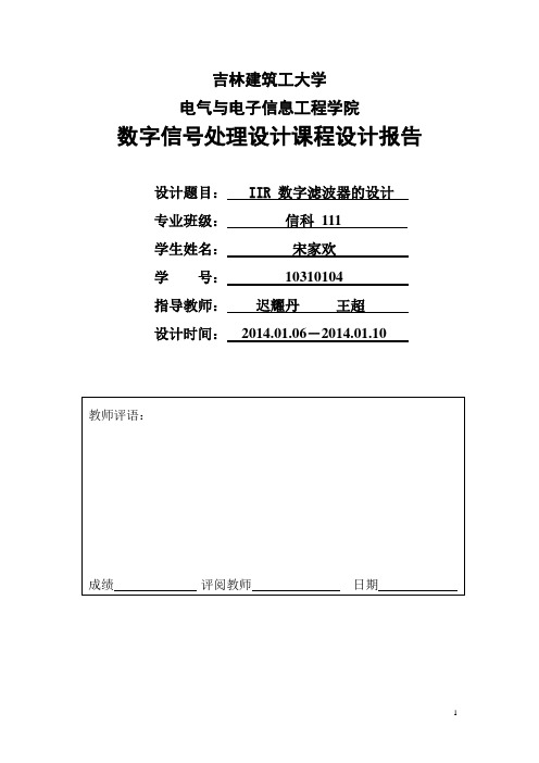 IIR 数字滤波器的设计要点