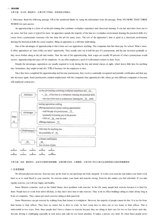 高中英语阅读理解高频考点专项练习题(历年高频考点真题) (4962) output