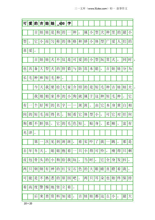 初一叙事作文：可爱的吉娃娃_400字