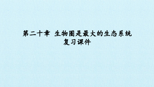 苏教版八年级生物上册：第二十章  生物圈是最大的生态系统  复习课件