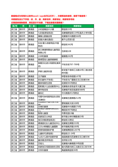 2020新版浙江省湖州市德清县儿童在线教育工商企业公司商家名录名单黄页联系电话号码地址大全206家