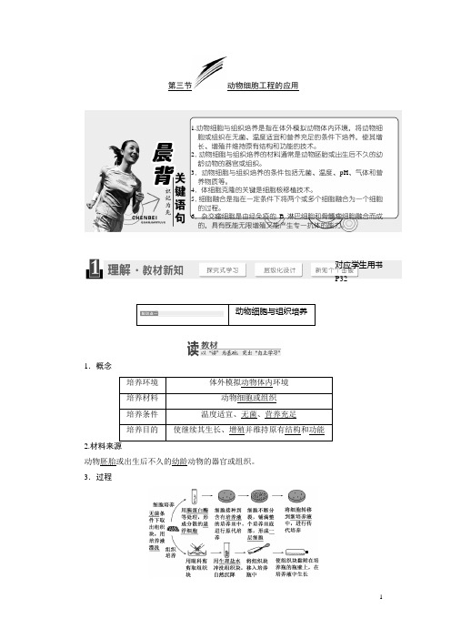 高中生物苏教版选修3教学案：第二章 第三节 动物细胞工程的应用