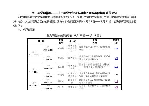 关于本学期第三周学生学业指导中心咨询教师-西南财经大学教务处