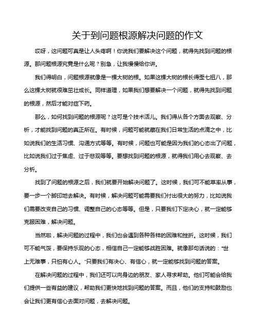 关于到问题根源解决问题的作文