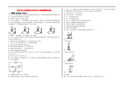 山东省临沂市罗庄区中考物理模拟试题(含解析)