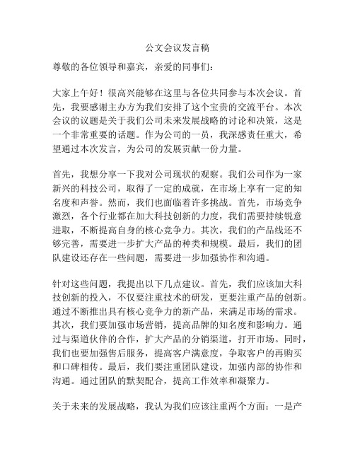 公文会议发言稿