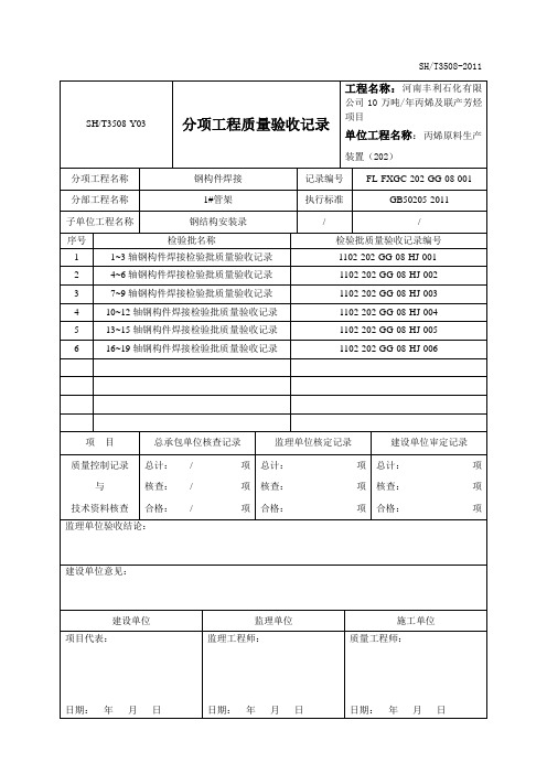 1#管件分项工程质量验收记录