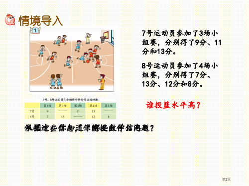 四年级下册第八单元8.1平均数市公开课一等奖省优质课获奖课件