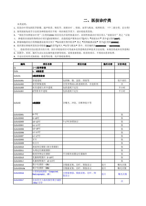 安徽医技类收费标准