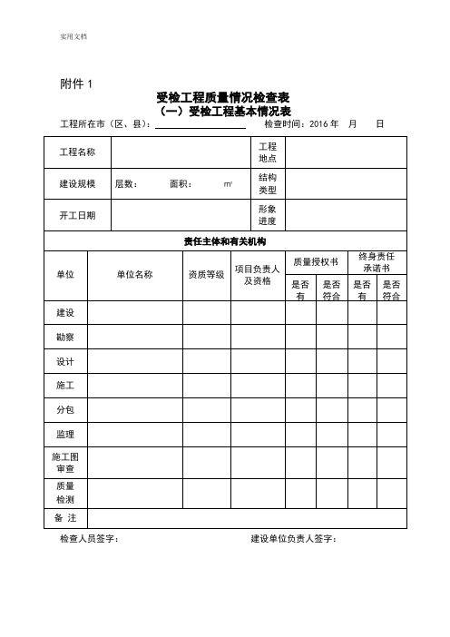 建筑市场行为检查表格