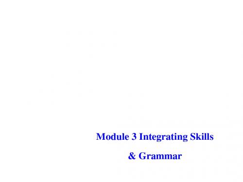 外研版高中英语必修2 Module3 Integrating Skills and Grammar精