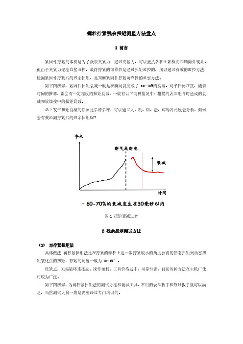 螺栓拧紧残余扭矩测量方法盘点