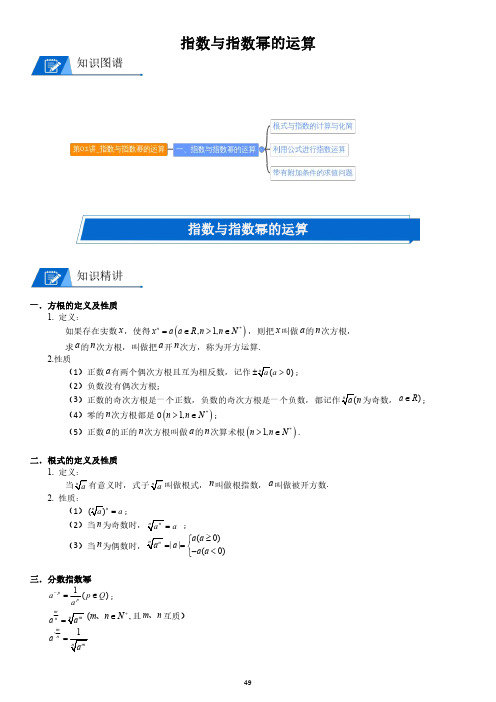 高中数学_指数与指数幂的运算