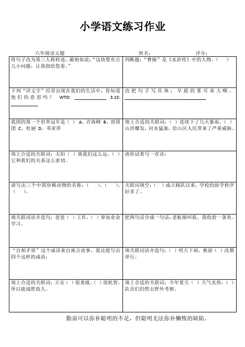 小学六年级语文拓展训练IV (76)