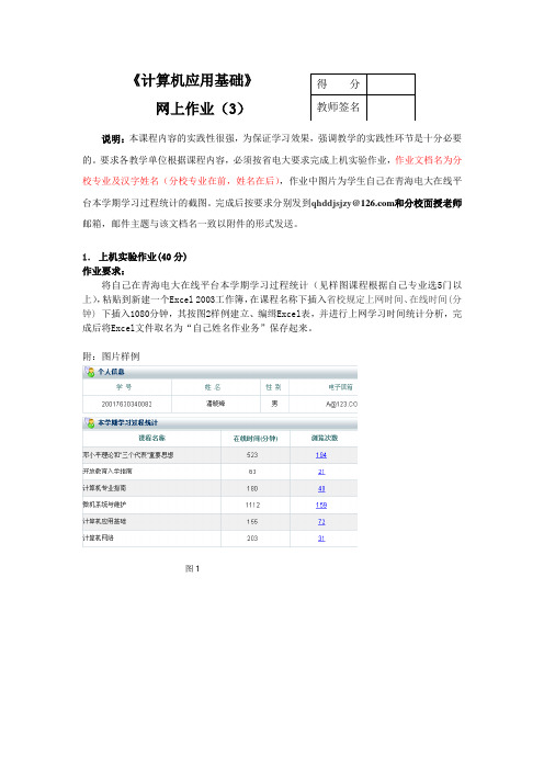 计算机应用基础上机作业3