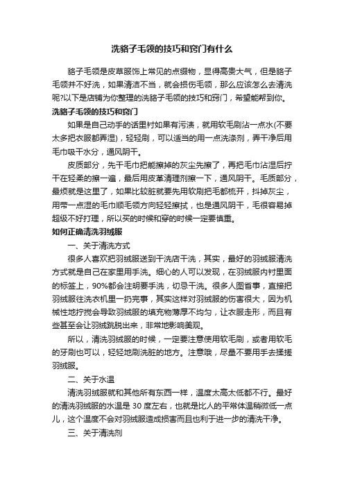 洗貉子毛领的技巧和窍门有什么