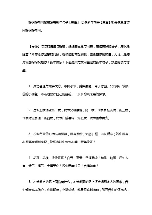 人生感悟的句子 新年句子【三篇】