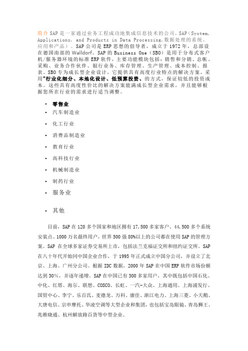 SAP介绍