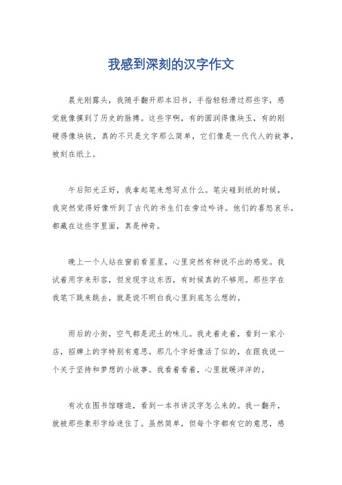 我感到深刻的汉字作文