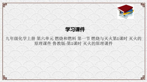 九年级化学上册 第六单元 燃烧和燃料 第一节 燃烧与灭火第1课时 灭火的原理课件 鲁教版-第1课时