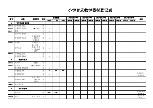 音乐器材登记表