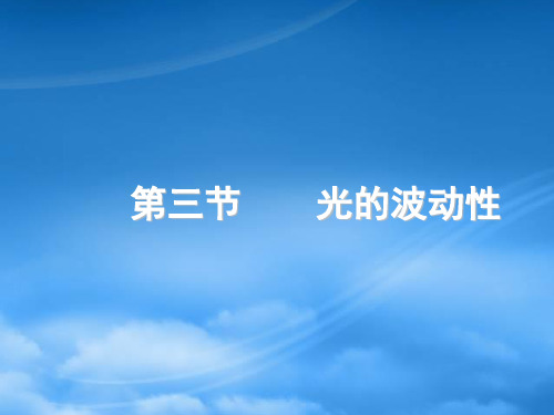 高考物理光的波动性复习课件 新人教