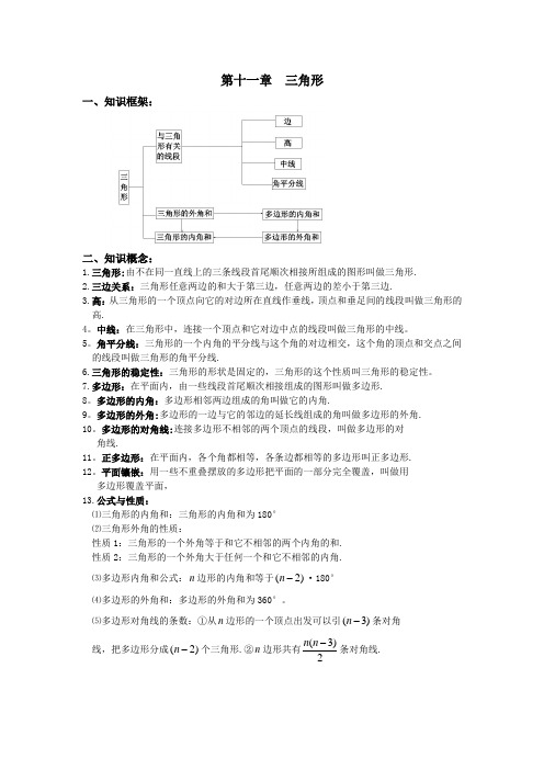 新人教版八年级上册数学第十一章知识点