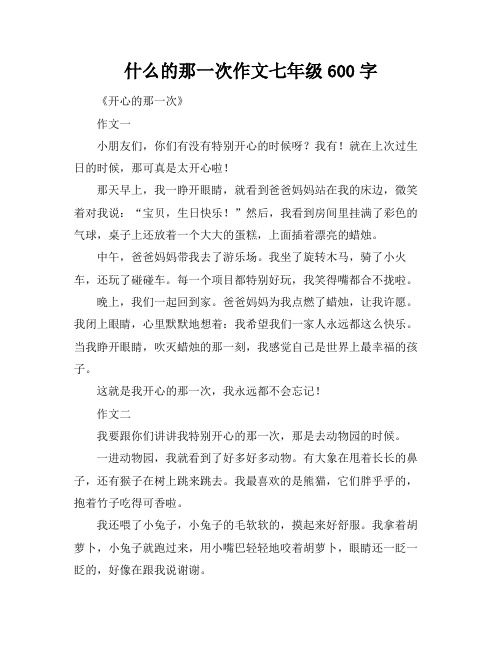 什么的那一次作文七年级600字